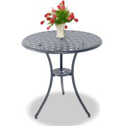 Rackhams OSHOWA Garden and Patio Grey Cast Aluminium Bistro Table