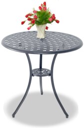 Rackhams OSHOWA Garden and Patio Grey Cast Aluminium Bistro Table - thumbnail 3