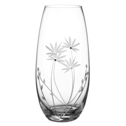 Rackhams Bloom Barrel Vase Adorned with Crystals by Swarovski® - 25cm - Made From Premium Lead Free Crystal Glass