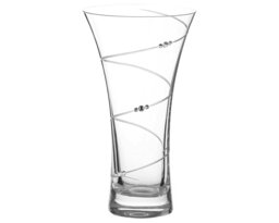 Rackhams Swirl Hollow Sided Vase Adorned with Crystals by Swarovski® - 21cm - Made From Premium Lead Free Crystal Glass