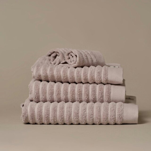 Rackhams Ribbed Organic Cotton Towels - Bath Towel - Light Grey - image 1