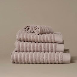Rackhams Ribbed Organic Cotton Towels - Bath Towel - Light Grey
