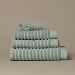 Rackhams Ribbed Organic Cotton Towels - Bath Towel - Light Grey - thumbnail 6