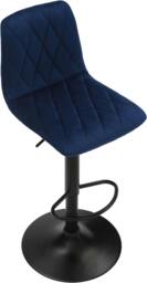 Rackhams Verona Velvet Kitchen Bar Stools, Matt Black Stem & Base, Height Adjustable Gas Lift With Backrest, Breakfast Bar Stool - Blue - thumbnail 6
