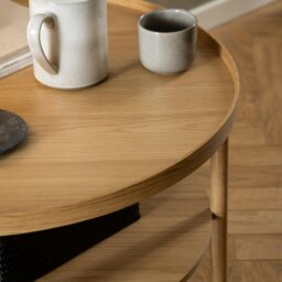 Rackhams Banbury Round Coffee Table in Oak 80x42cm - 1 - Oak - Brown - thumbnail 6