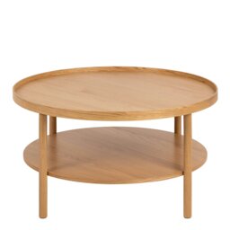 Rackhams Banbury Round Coffee Table in Oak 80x42cm - 1 - Oak - Brown - thumbnail 2