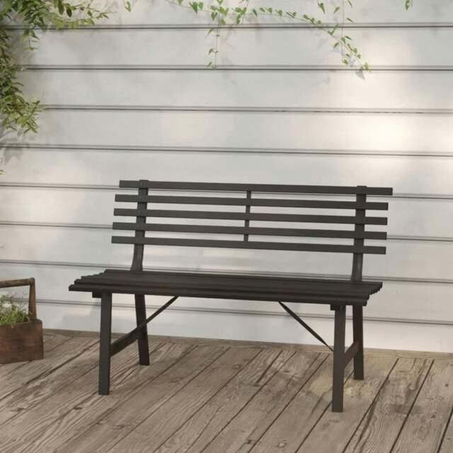 Rackhams Garden Bench 110 cm Steel Black - Black - Powder-coated steel