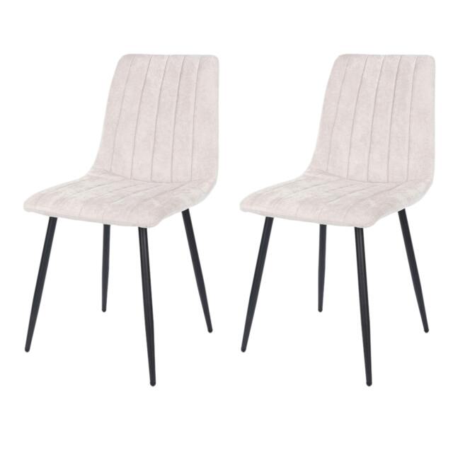 Rackhams Pair of Aspen Straight Stitch Upholstered Fabric Chairs - Natural - image 1