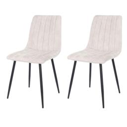 Rackhams Pair of Aspen Straight Stitch Upholstered Fabric Chairs - Natural
