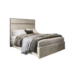 Rackhams Bentley Upholstered Soft Velvet Metal Bed Frame - Cream - Silver - Super king - thumbnail 6