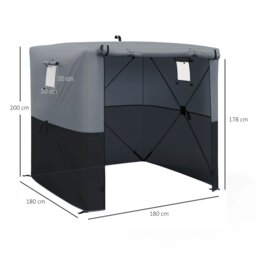 Rackhams 2 x 2m Pop Up Gazebo with Sides Easy up Party Tent with Carry Bag Black - thumbnail 5