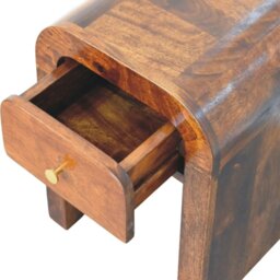Rackhams Solid Wood Mini Darcy Chestnut Nightstand with Curved Edges - thumbnail 6