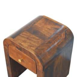 Rackhams Solid Wood Mini Darcy Chestnut Nightstand with Curved Edges - thumbnail 5
