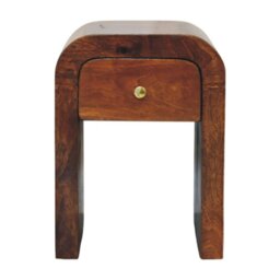 Rackhams Solid Wood Mini Darcy Chestnut Nightstand with Curved Edges - thumbnail 2