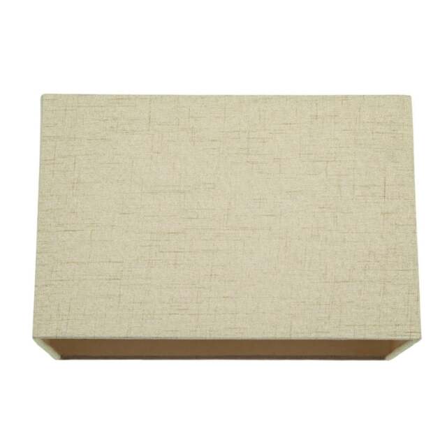 Rackhams Contemporary and Sleek Taupe Linen Fabric Rectangular Lamp Shade 60w Maximum - image 1