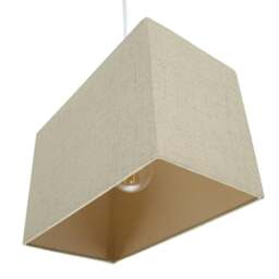 Rackhams Contemporary and Sleek Taupe Linen Fabric Rectangular Lamp Shade 60w Maximum - thumbnail 4
