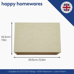Rackhams Contemporary and Sleek Taupe Linen Fabric Rectangular Lamp Shade 60w Maximum - thumbnail 5