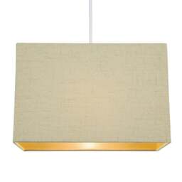 Rackhams Contemporary and Sleek Taupe Linen Fabric Rectangular Lamp Shade 60w Maximum - thumbnail 2