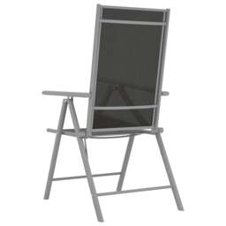Rackhams Folding Garden Chairs 4 pcs Textilene Black - thumbnail 5