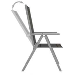 Rackhams Folding Garden Chairs 4 pcs Textilene Black - thumbnail 6