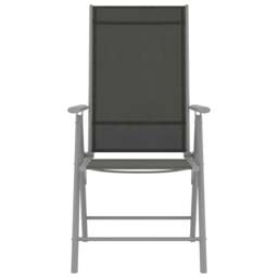 Rackhams Folding Garden Chairs 4 pcs Textilene Black - thumbnail 3