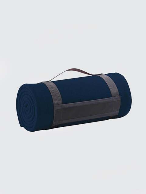 Rackhams Plaid Fleece Blanket - French Navy - image 1