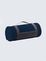 Rackhams Plaid Fleece Blanket - French Navy - thumbnail 1