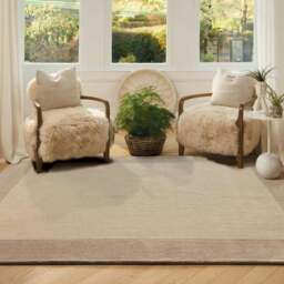 Rackhams Borders Beige Wool Rug - 120X170 cm - thumbnail 6