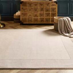 Rackhams Borders Beige Wool Rug - 120X170 cm - thumbnail 5