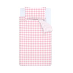 Rackhams Check and Stripe Cotton Reversible Duvet Cover Set - Double - thumbnail 5