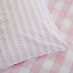 Rackhams Check and Stripe Cotton Reversible Duvet Cover Set - Double - thumbnail 4