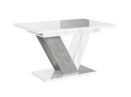 Rackhams Retro Container Store Extendable Dining Table for 6 People DUBAI White Gloss Stone Effect - thumbnail 5
