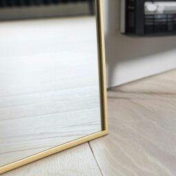 Rackhams Modern Gold Metal Rectangle Frame Leaner Mirror 200cm x 80cm - thumbnail 4
