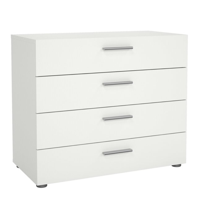 Rackhams Pepe Chest of 4 Drawers in White - White - Matt - Melamine - image 1