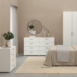 Rackhams Pepe Chest of 4 Drawers in White - White - Matt - Melamine - thumbnail 5
