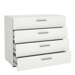 Rackhams Pepe Chest of 4 Drawers in White - White - Matt - Melamine - thumbnail 4