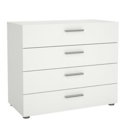 Rackhams Pepe Chest of 4 Drawers in White - White - Matt - Melamine - thumbnail 1