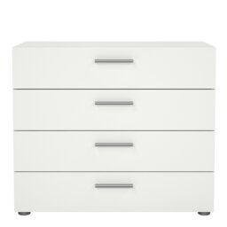 Rackhams Pepe Chest of 4 Drawers in White - White - Matt - Melamine - thumbnail 2