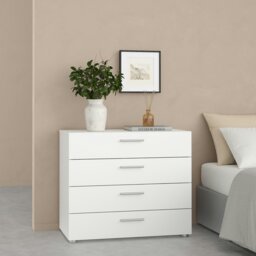 Rackhams Pepe Chest of 4 Drawers in White - White - Matt - Melamine - thumbnail 6