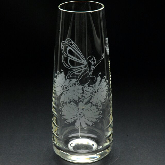 Rackhams Fairy & Butterfly Glass Bud Vase - Hand Etched/Engraved Gift - image 1