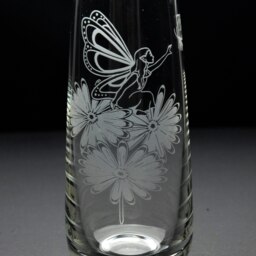 Rackhams Fairy & Butterfly Glass Bud Vase - Hand Etched/Engraved Gift - thumbnail 3