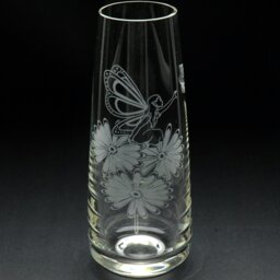 Rackhams Fairy & Butterfly Glass Bud Vase - Hand Etched/Engraved Gift - thumbnail 1