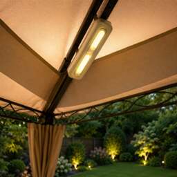 Rackhams BBQ Shelter Gazebo 2.45m - Garden BBQ Canopy with Shelves & Light - thumbnail 2