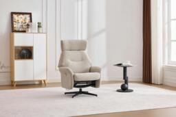 Rackhams Newbridge Swivel Chair and Footstool - Beige - thumbnail 3