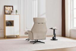 Rackhams Newbridge Swivel Chair and Footstool - Beige - thumbnail 6