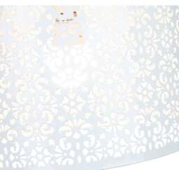 Rackhams Marrakech Designed Large White Metal Pendant Light Shade with Floral Decoration - thumbnail 3