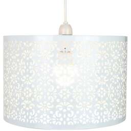 Rackhams Marrakech Designed Large White Metal Pendant Light Shade with Floral Decoration - thumbnail 2