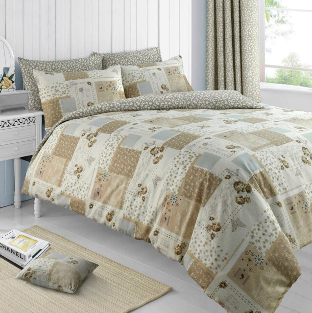 Rackhams Maya Printed Cotton Blend Duvet Cover and Pillowcase Set - Brown - Double - image 1