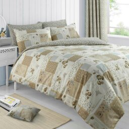 Rackhams Maya Printed Cotton Blend Duvet Cover and Pillowcase Set - Brown - Double - thumbnail 2