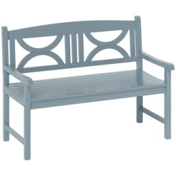 Rackhams 2-Seater Wooden Garden Bench Outdoor Patio Loveseat Natural - Natural wood finish - Poplar Wood - 123cmx61cmx89.5cm - thumbnail 6